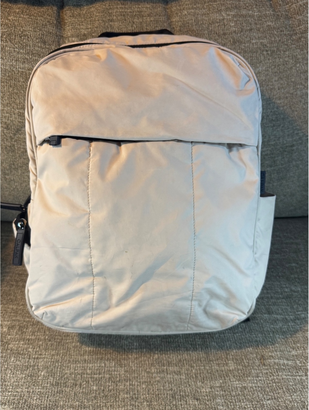 Calpak Luka 15" Laptop Backpack Oatmeal Cream Puffy Travel Daypack Bag